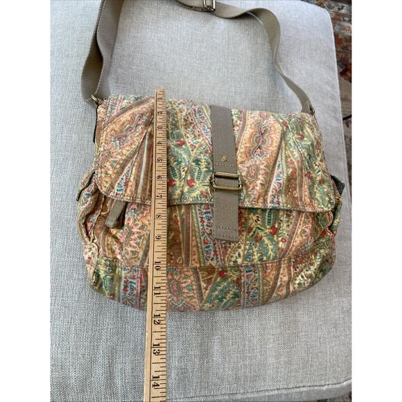 Vintage Y2K Fossil 1954 Paisley Floral Corduroy Crossbody Boho Purse Bag - Picture 6 of 13